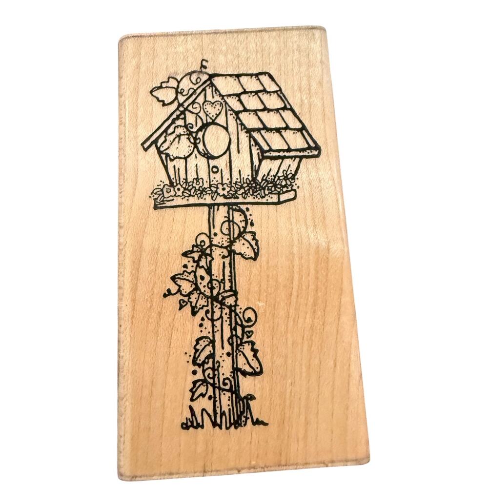 DOTS I110 Ivy Birdhouse Card Making Crafting Mounted Rubber Stamp